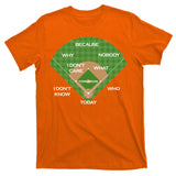 Who's on First Baseball Diamond Fielding Card T-Shirt