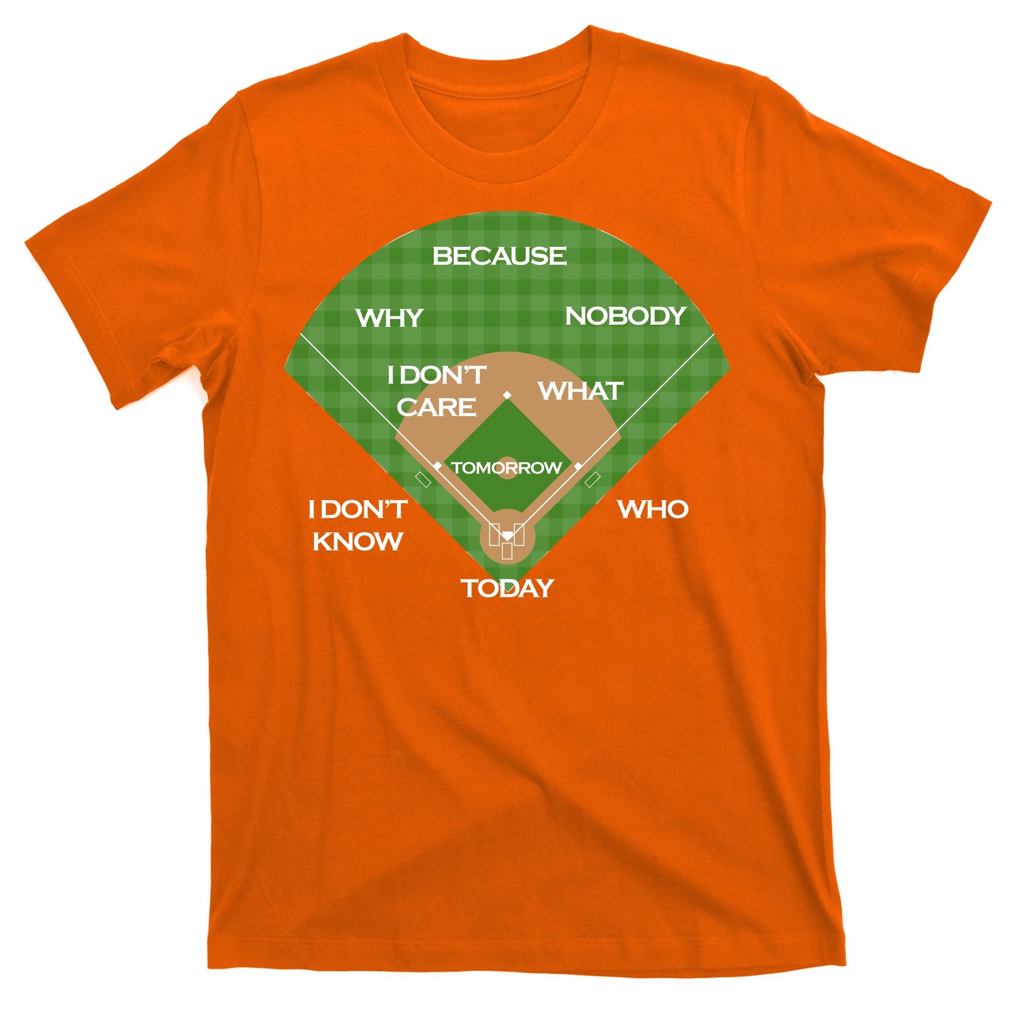 Who's on First Baseball Diamond Fielding Card T-Shirt