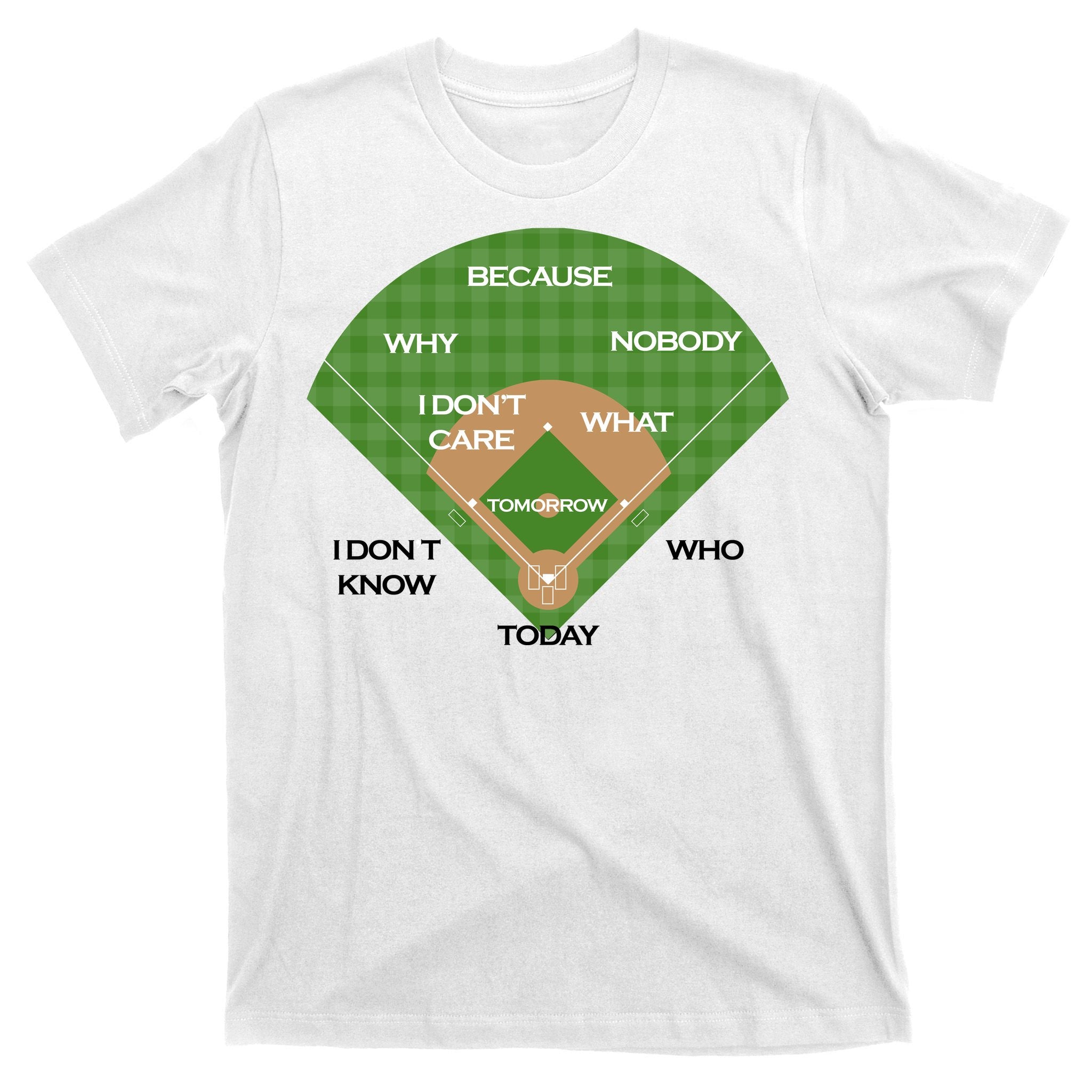 Who's on First Baseball Diamond Fielding Card T-Shirt