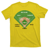 Who's on First Baseball Diamond Fielding Card T-Shirt