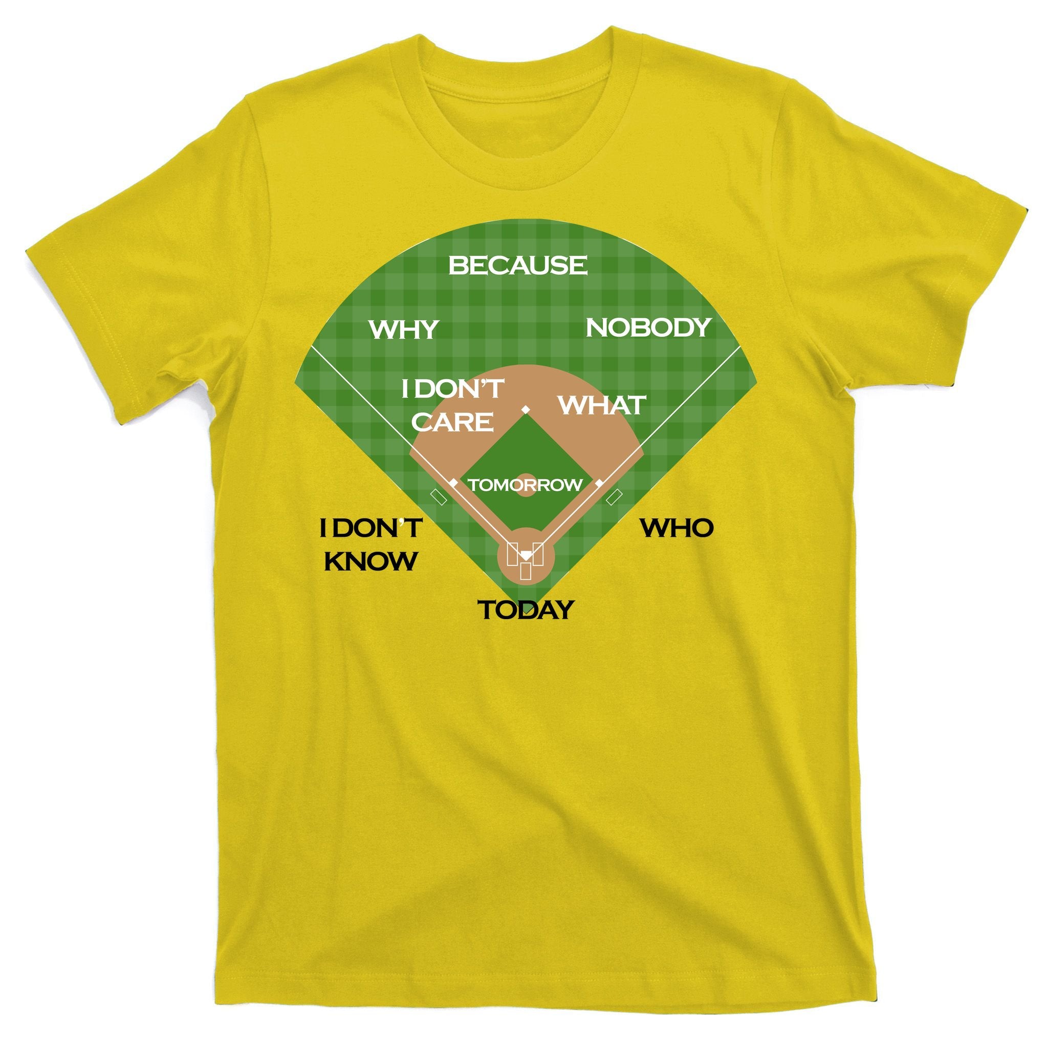 Who's on First Baseball Diamond Fielding Card T-Shirt