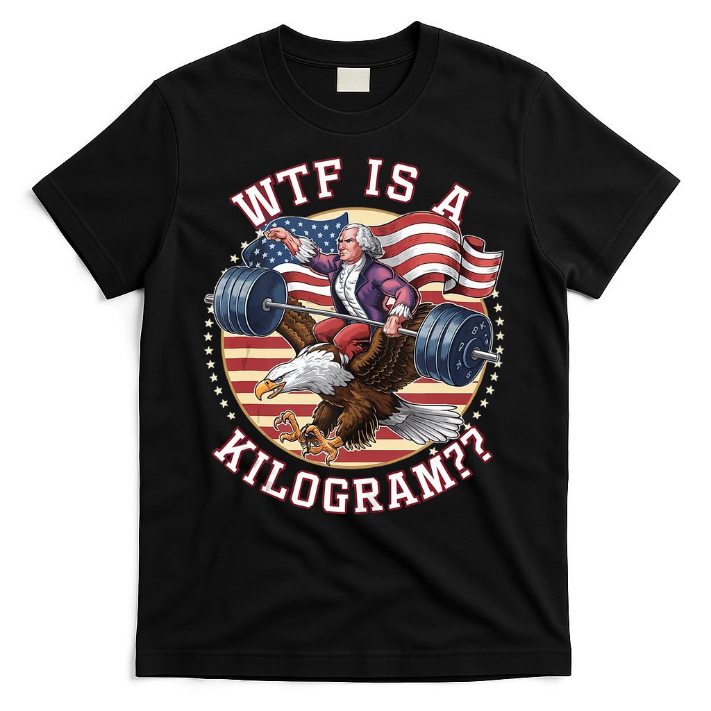 Wtf Is A Kilogram Funny 4th Of July Patriotic Eagle Usa T-Shirt