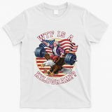 Wtf Is A Kilogram Funny 4th Of July Patriotic Eagle Usa T-Shirt