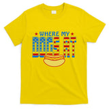 Where My Dogs At Funny 4th Of July Design T-Shirt