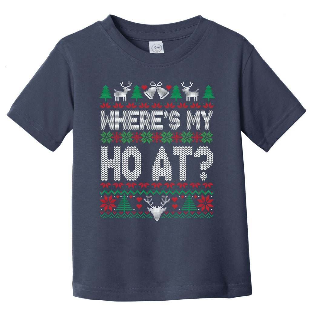 Where My HoS At Ho Matching Couple Christmas Ugly Cute Gift Toddler T-Shirt