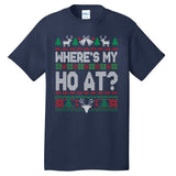 Where My HoS At Ho Matching Couple Christmas Ugly Funny Gift Tall T-Shirt