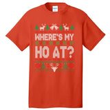 Where My HoS At Ho Matching Couple Christmas Ugly Funny Gift Tall T-Shirt