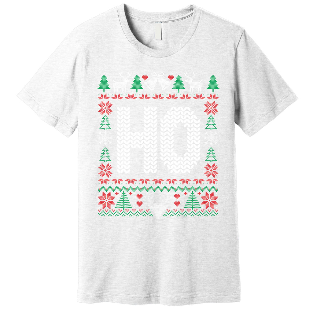 Where My HoS At Ho Matching Couple Christmas Ugly Gift Premium T-Shirt
