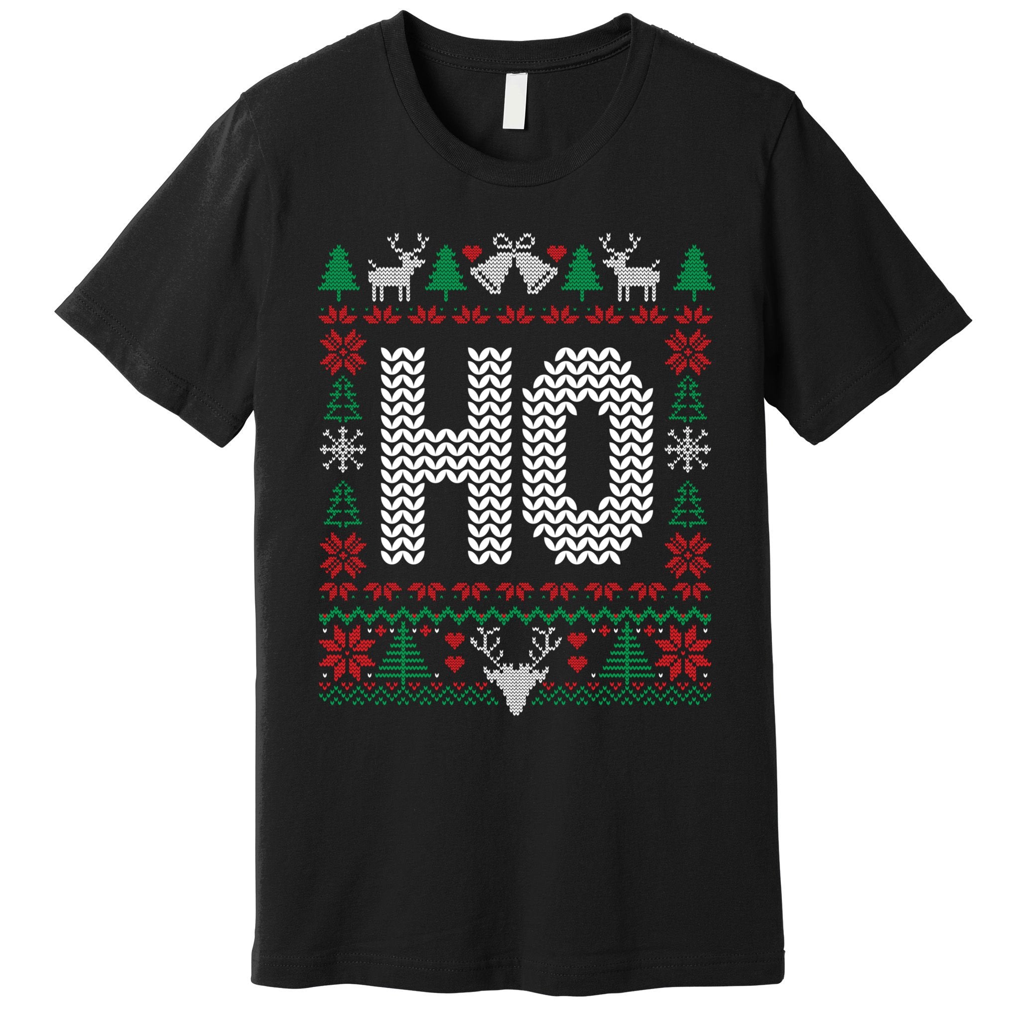 Where My HoS At Ho Matching Couple Christmas Ugly Gift Premium T-Shirt