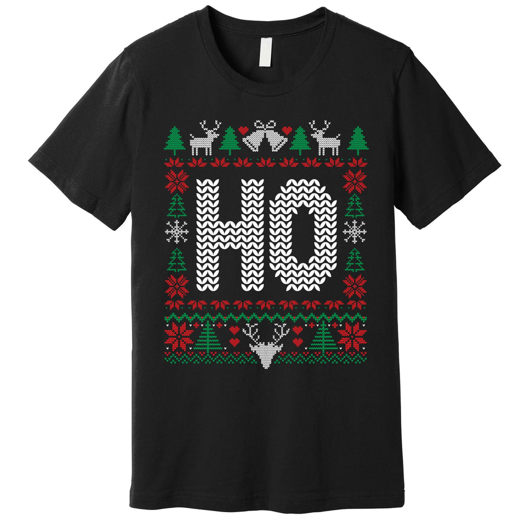 Where My HoS At Ho Matching Couple Christmas Ugly Gift Premium T-Shirt
