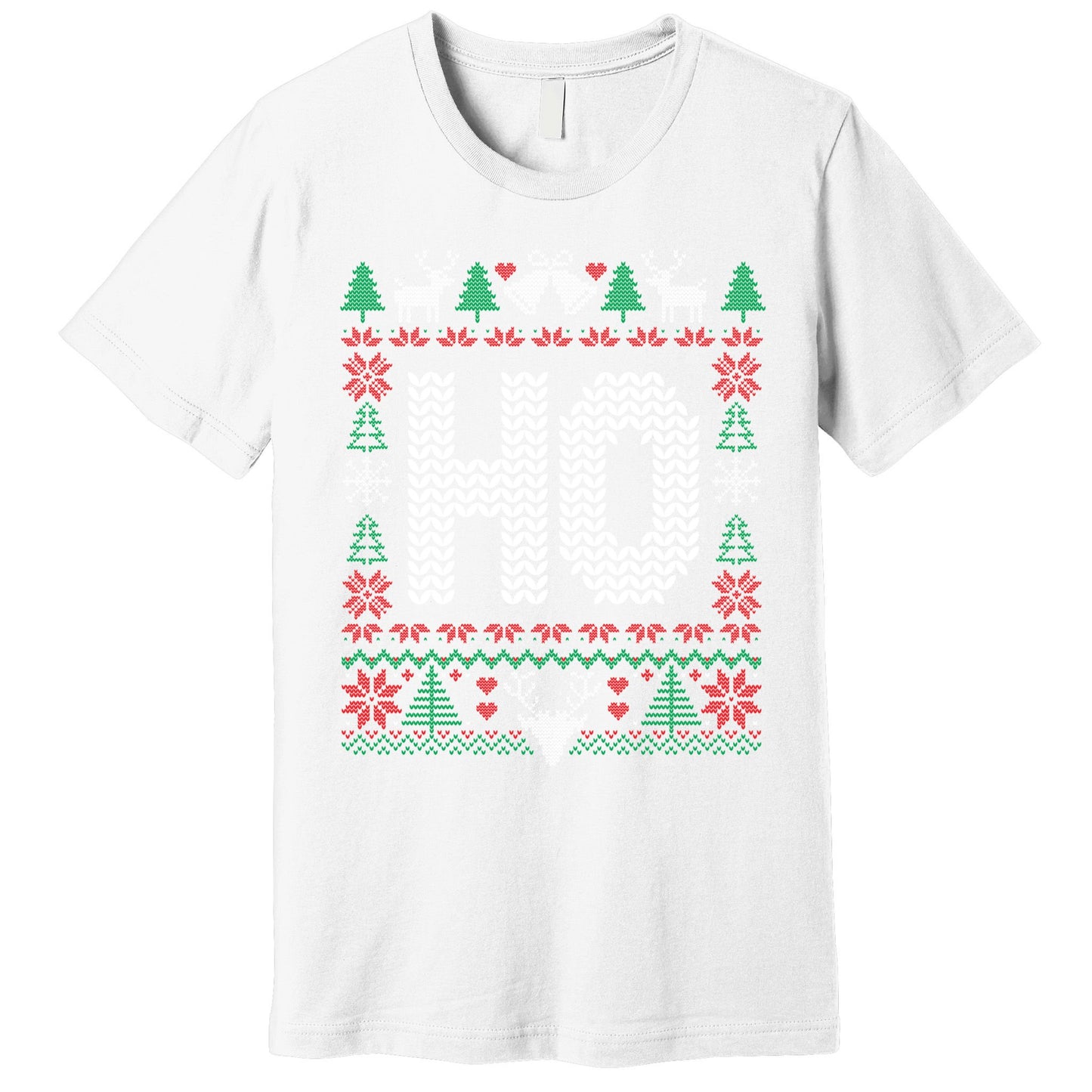 Where My HoS At Ho Matching Couple Christmas Ugly Gift Premium T-Shirt