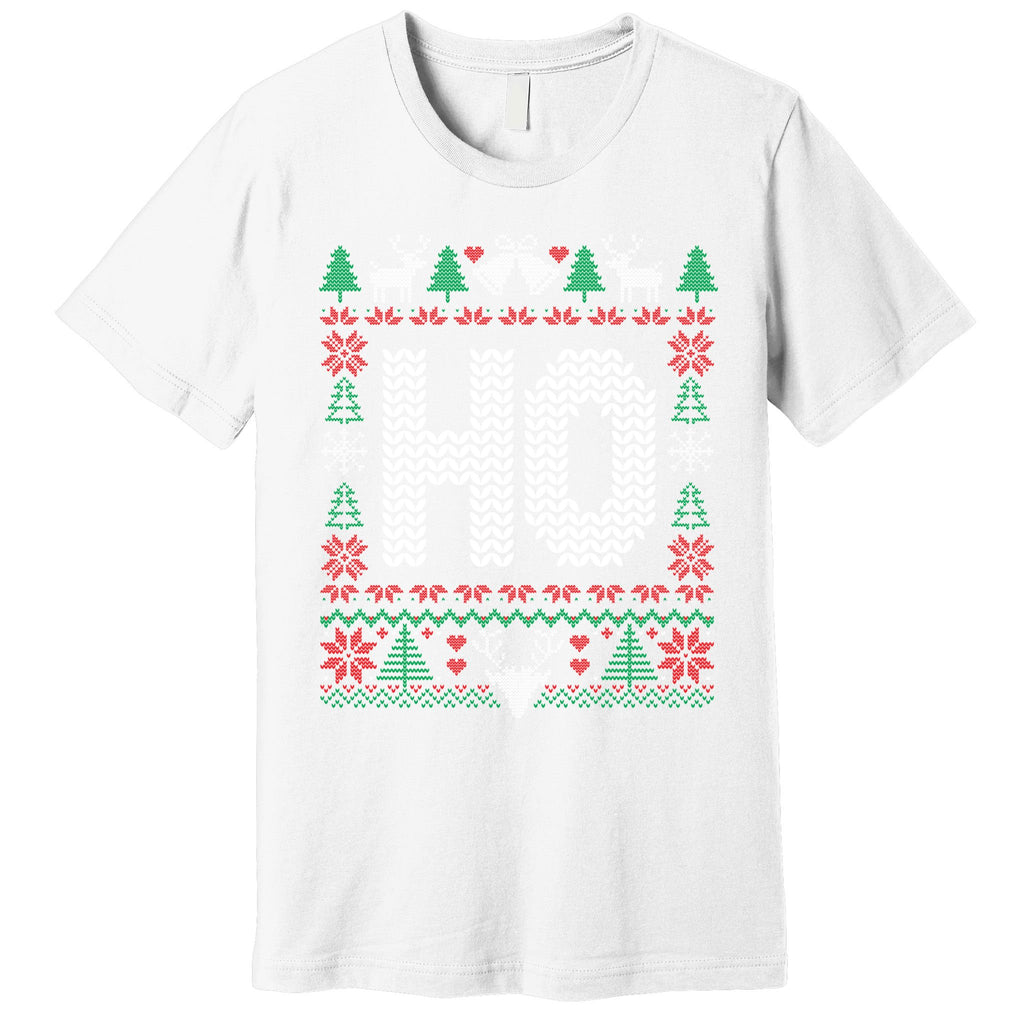 Where My HoS At Ho Matching Couple Christmas Ugly Gift Premium T-Shirt