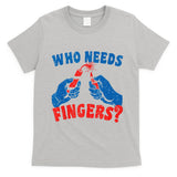 Who Needs Fingers Fireworks Funny Vintage 4th Of July T-Shirt