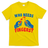 Who Needs Fingers Fireworks Funny Vintage 4th Of July T-Shirt