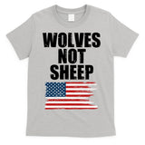 Wolves Not Sheep Distressed American USA Flag T-Shirt