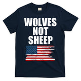 Wolves Not Sheep Distressed American USA Flag T-Shirt