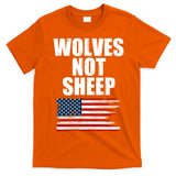 Wolves Not Sheep Distressed American USA Flag T-Shirt