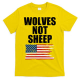 Wolves Not Sheep Distressed American USA Flag T-Shirt