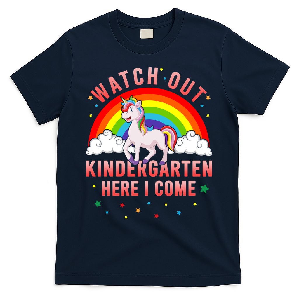 Watch Out Kindergarten Here I Come Unicorn Back To School Cute Gift T-Shirt