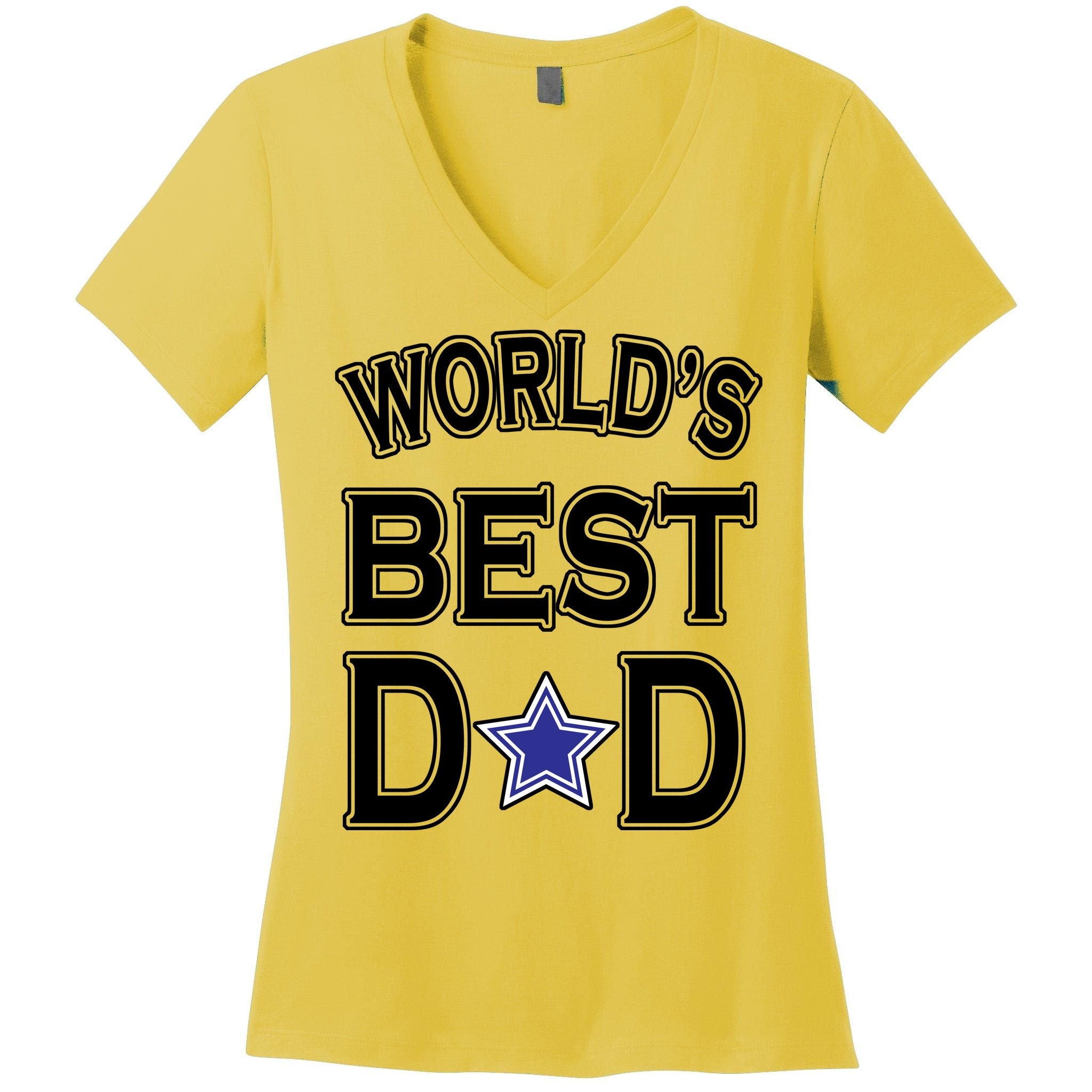 World's Best Dad Dallas Football Women's V-Neck T-Shirt