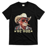 Western Trump Cowboy We Won American Flag Cowboy Hat T-Shirt