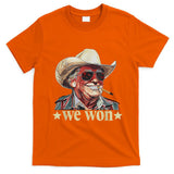 Western Trump Cowboy We Won American Flag Cowboy Hat T-Shirt