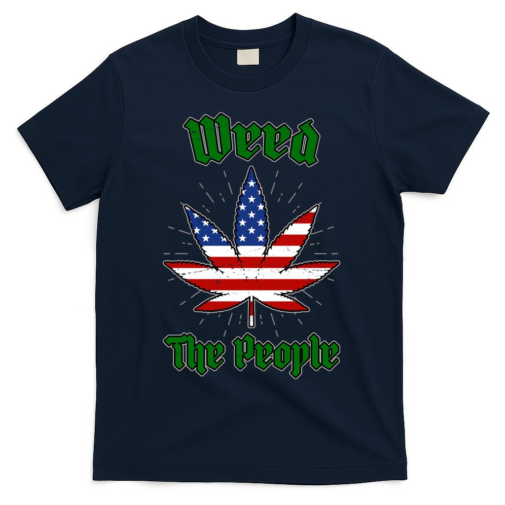 Weed The People Marijuana Usa Flag Funny T-Shirt