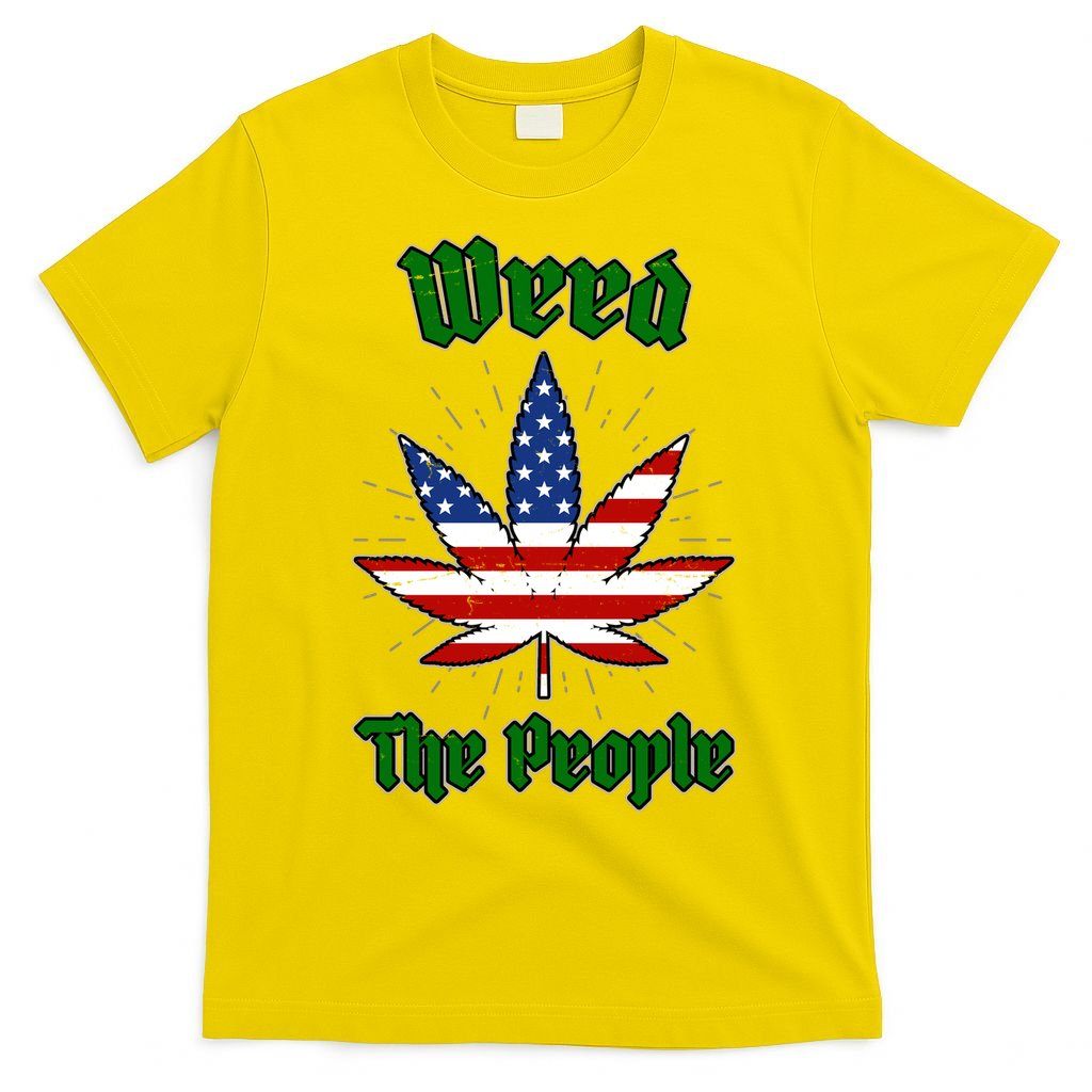Weed The People Marijuana Usa Flag Funny T-Shirt