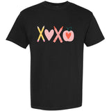 Women Xoxo Teacher ValentineS Day Pencil And Apple Garment-Dyed Heavyweight T-Shirt