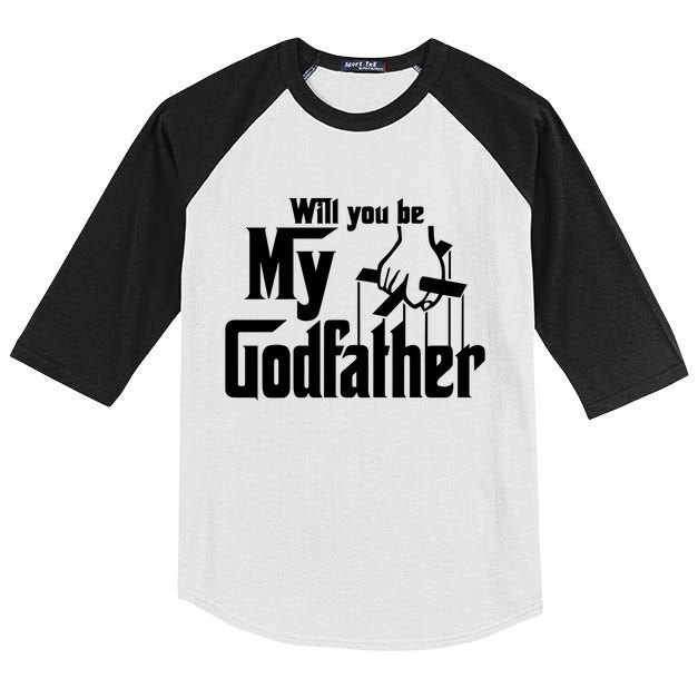 Will You Be My Godfather Kids Colorblock Raglan Jersey