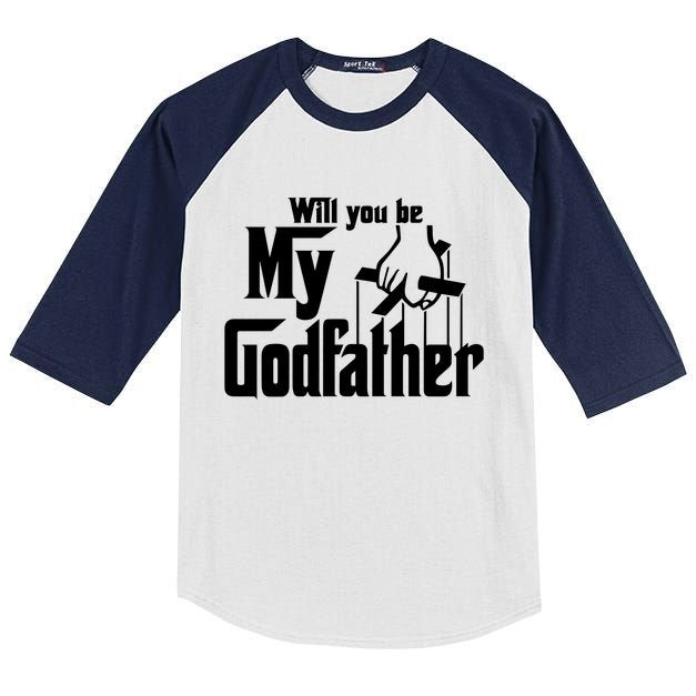 Will You Be My Godfather Kids Colorblock Raglan Jersey