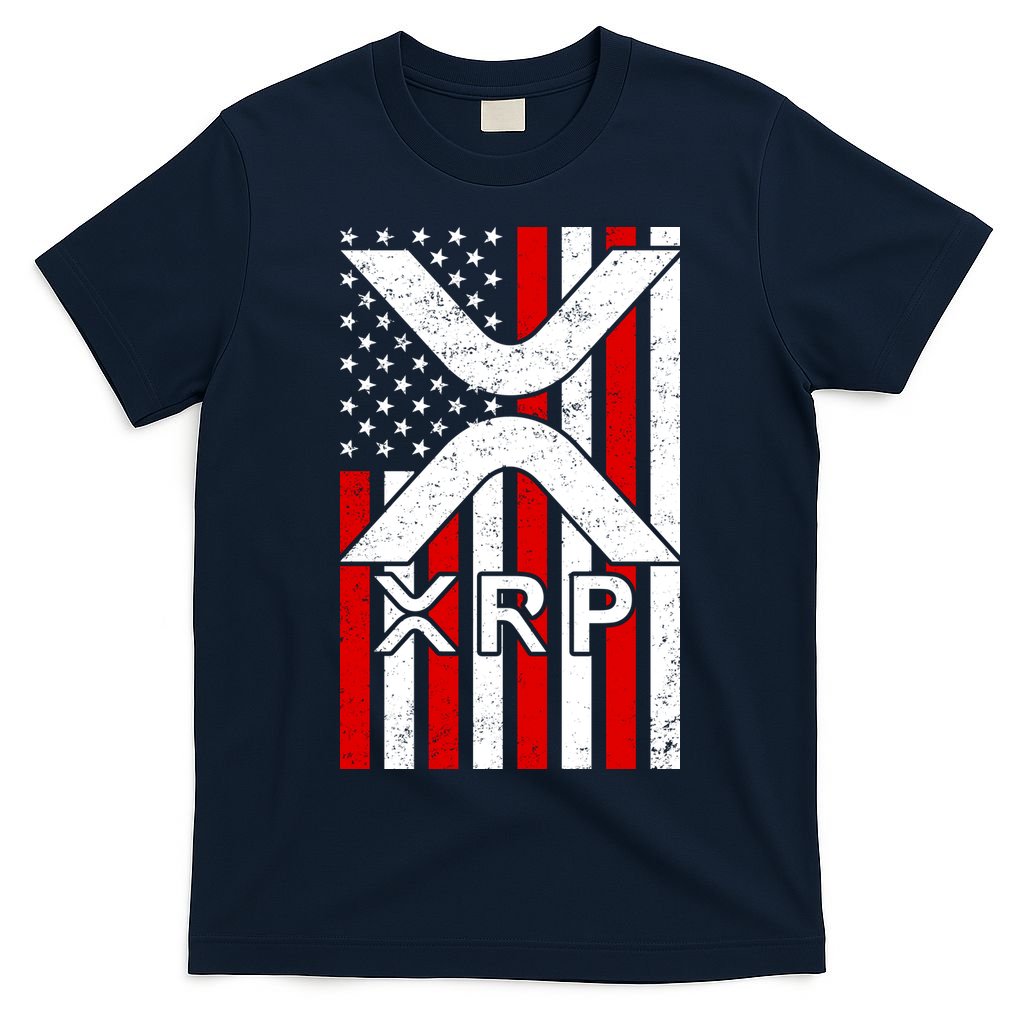 XRP Cryptocurrency USA American Flag T-Shirt