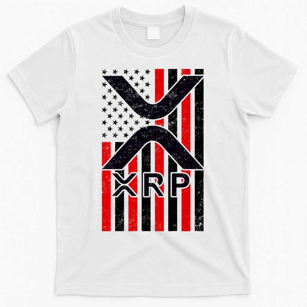 XRP Cryptocurrency USA American Flag T-Shirt
