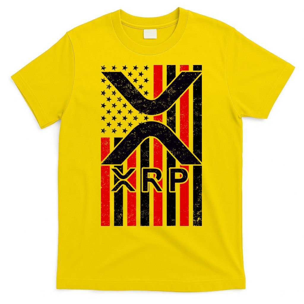 XRP Cryptocurrency USA American Flag T-Shirt