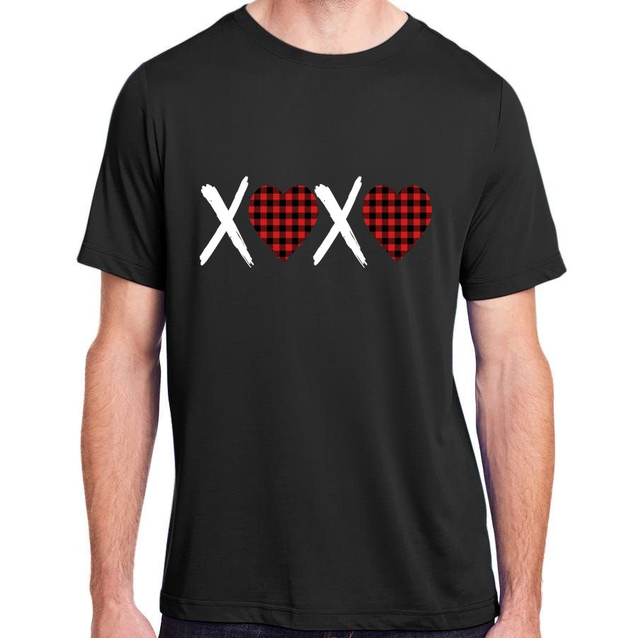 XOXO Plaid Pattern Love Heart Adult ChromaSoft Performance T-Shirt