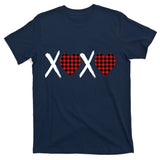 XOXO Plaid Pattern Love Heart T-Shirt