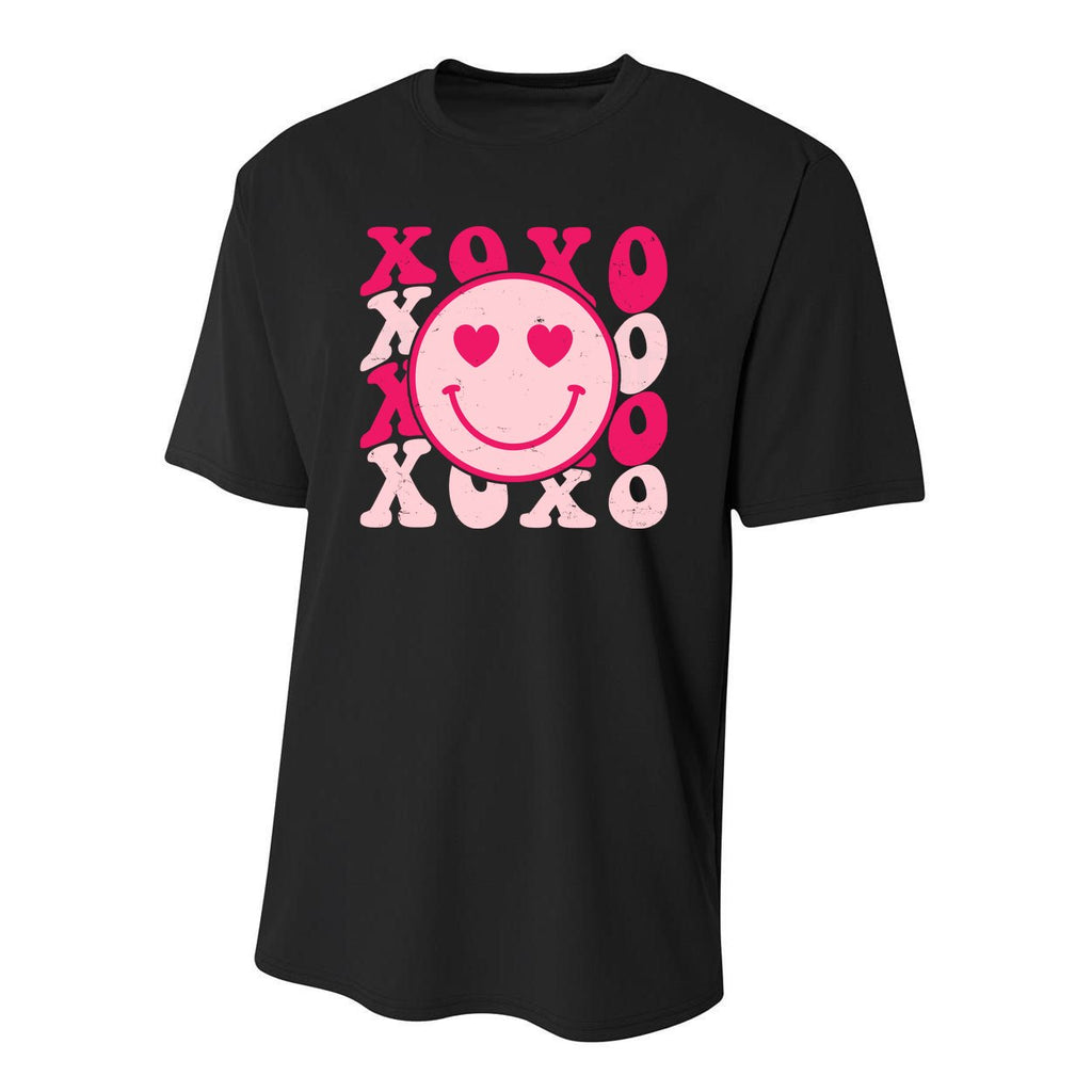 Xoxo Retro Groovy Valentines Day Smile Youth Performance Sprint T-Shirt