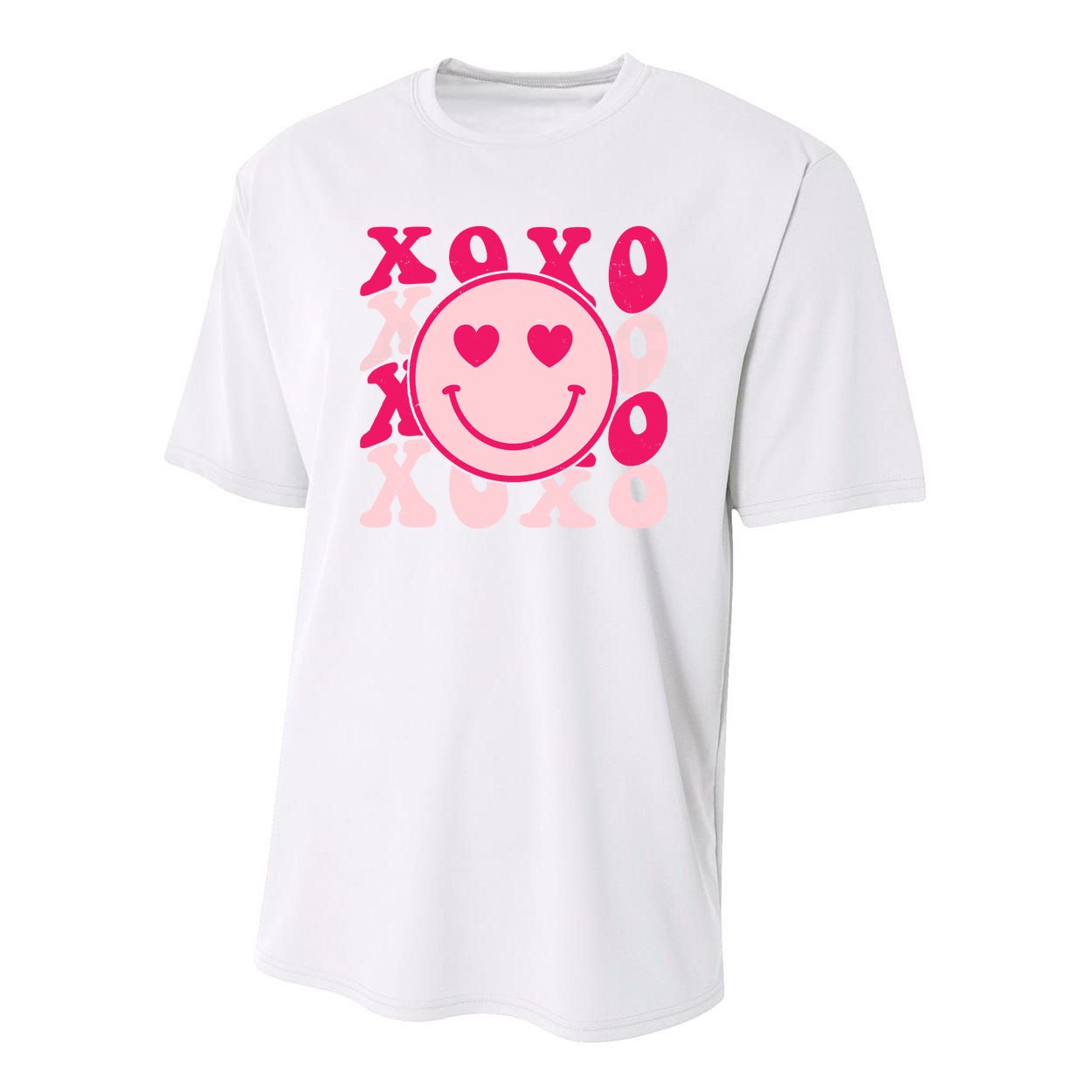 Xoxo Retro Groovy Valentines Day Smile Youth Performance Sprint T-Shirt