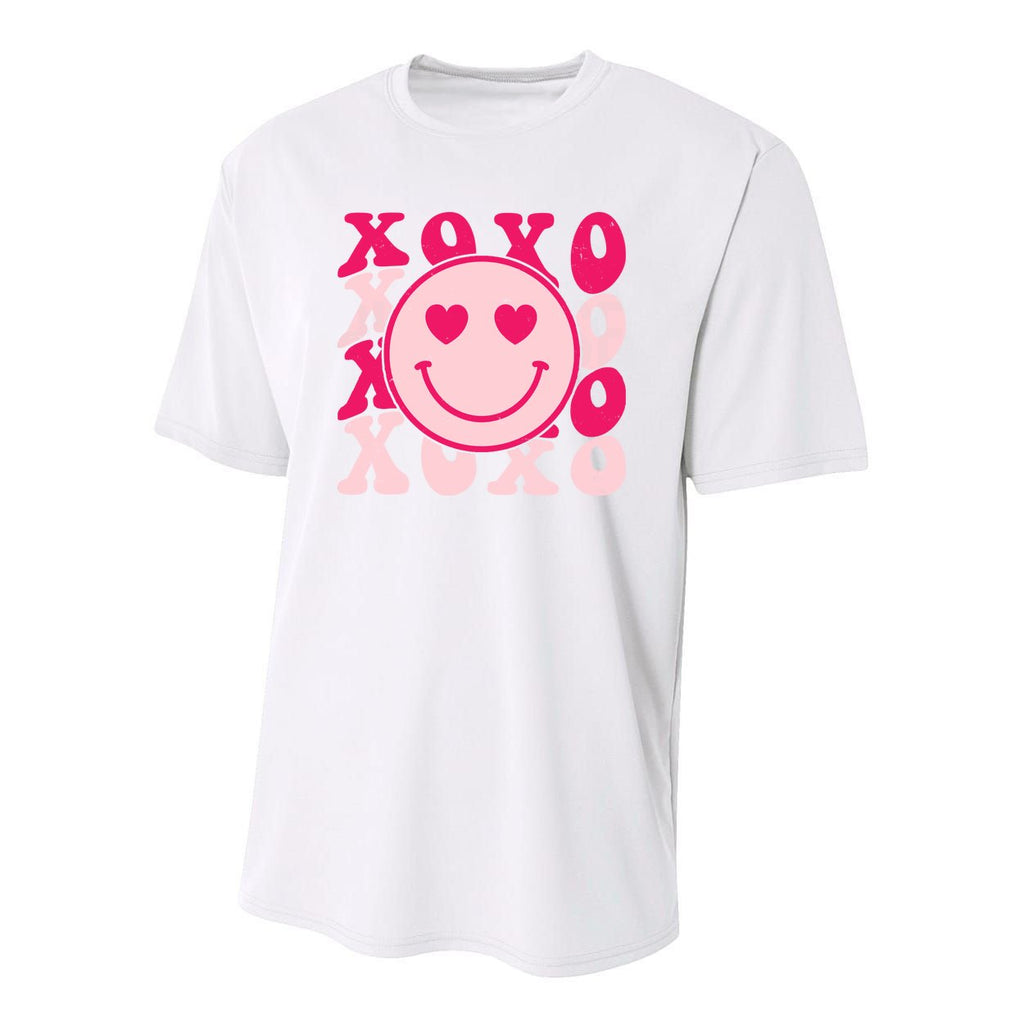 Xoxo Retro Groovy Valentines Day Smile Youth Performance Sprint T-Shirt