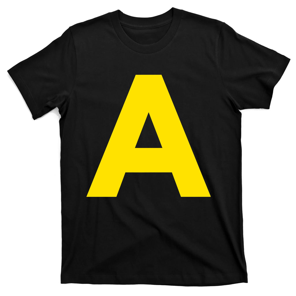 Yellow A On Red For Alvin Costume Halloween Fancy Dress T-Shirt