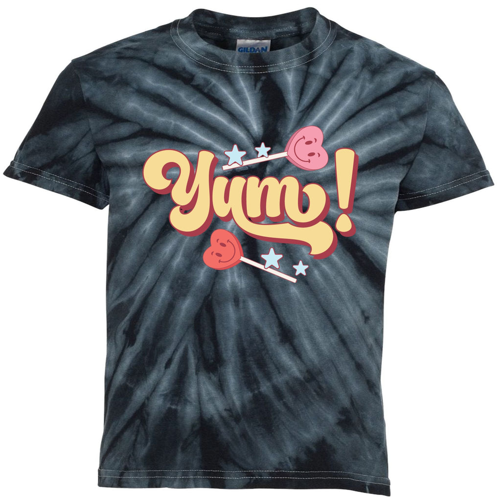 Yum Canđy Heart Gift For Valentine Day Kids Tie-Dye T-Shirt