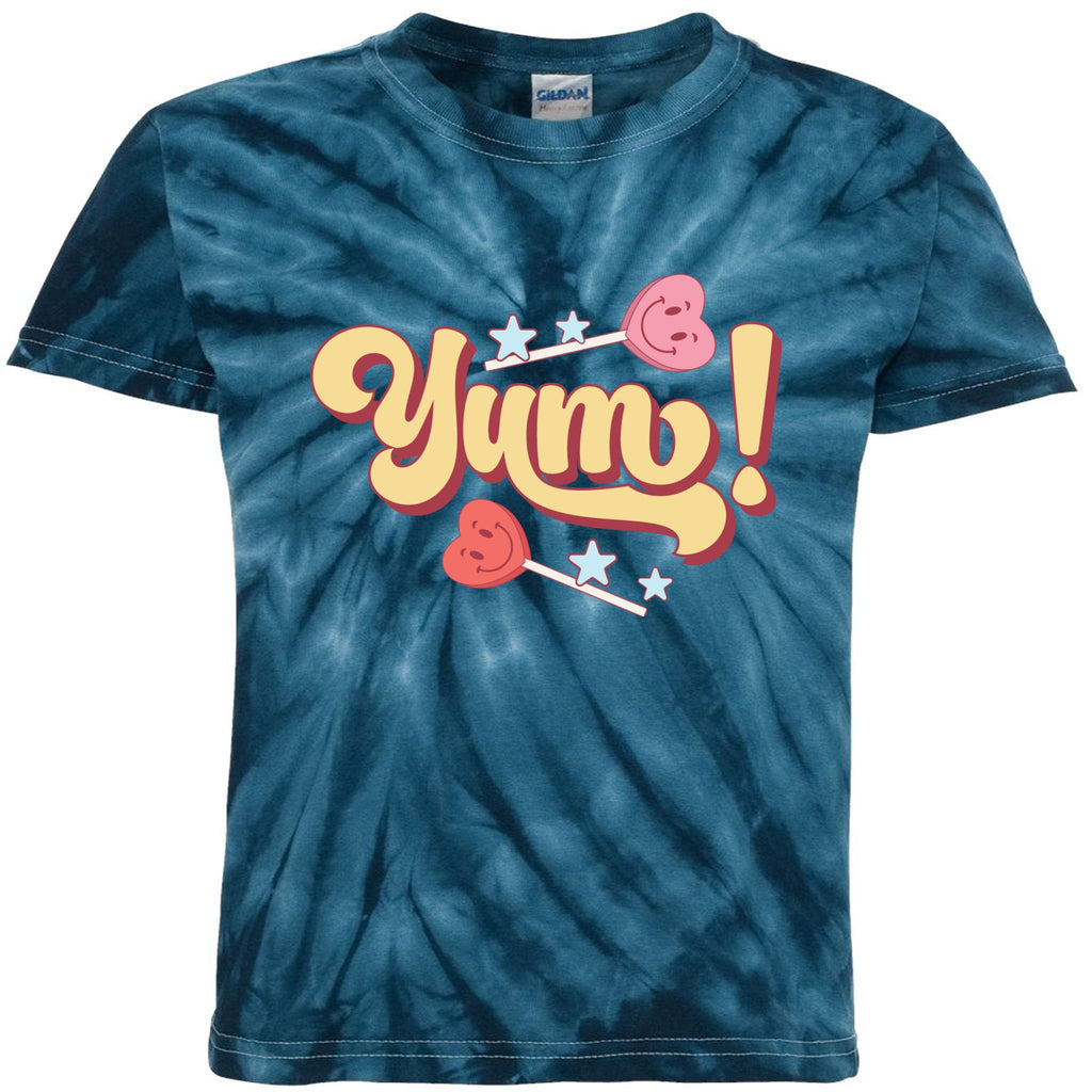 Yum Canđy Heart Gift For Valentine Day Kids Tie-Dye T-Shirt