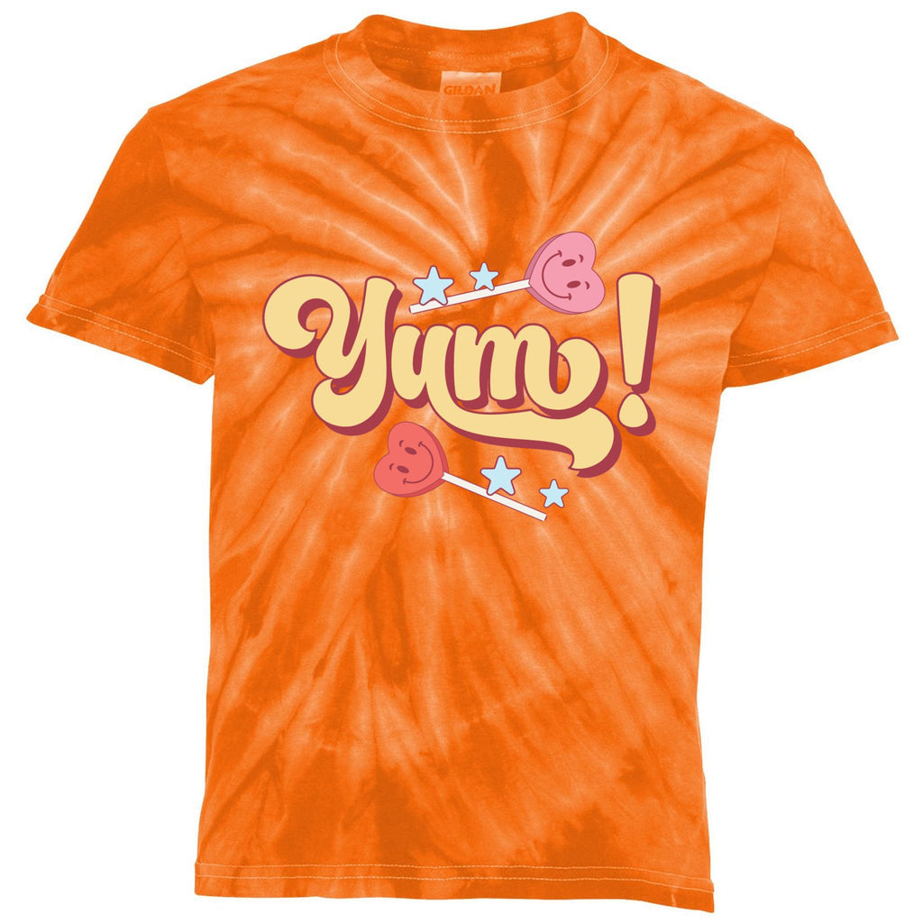 Yum Canđy Heart Gift For Valentine Day Kids Tie-Dye T-Shirt