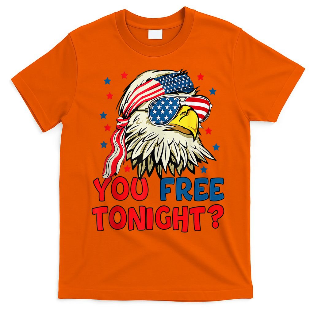 You Free Tonight Bald Eagle Mullet American Flag 4th Of July T-Shirt