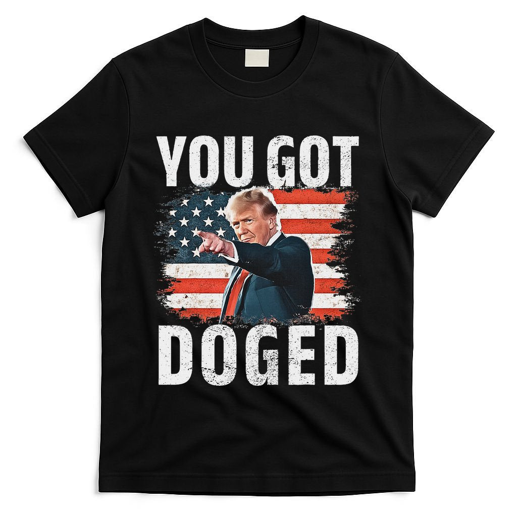 You Got Doged Funny Trump Vintage American Flag Doged T-Shirt