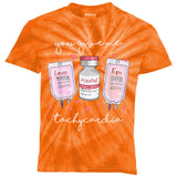 You Give Me Tachycardia Valentines Day Nurse Kids Tie-Dye T-Shirt