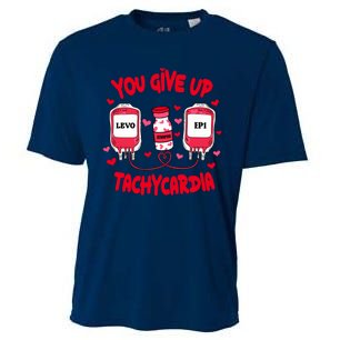 You Give Up Tachycardia ValentineS Day Cooling Performance Crew T-Shirt
