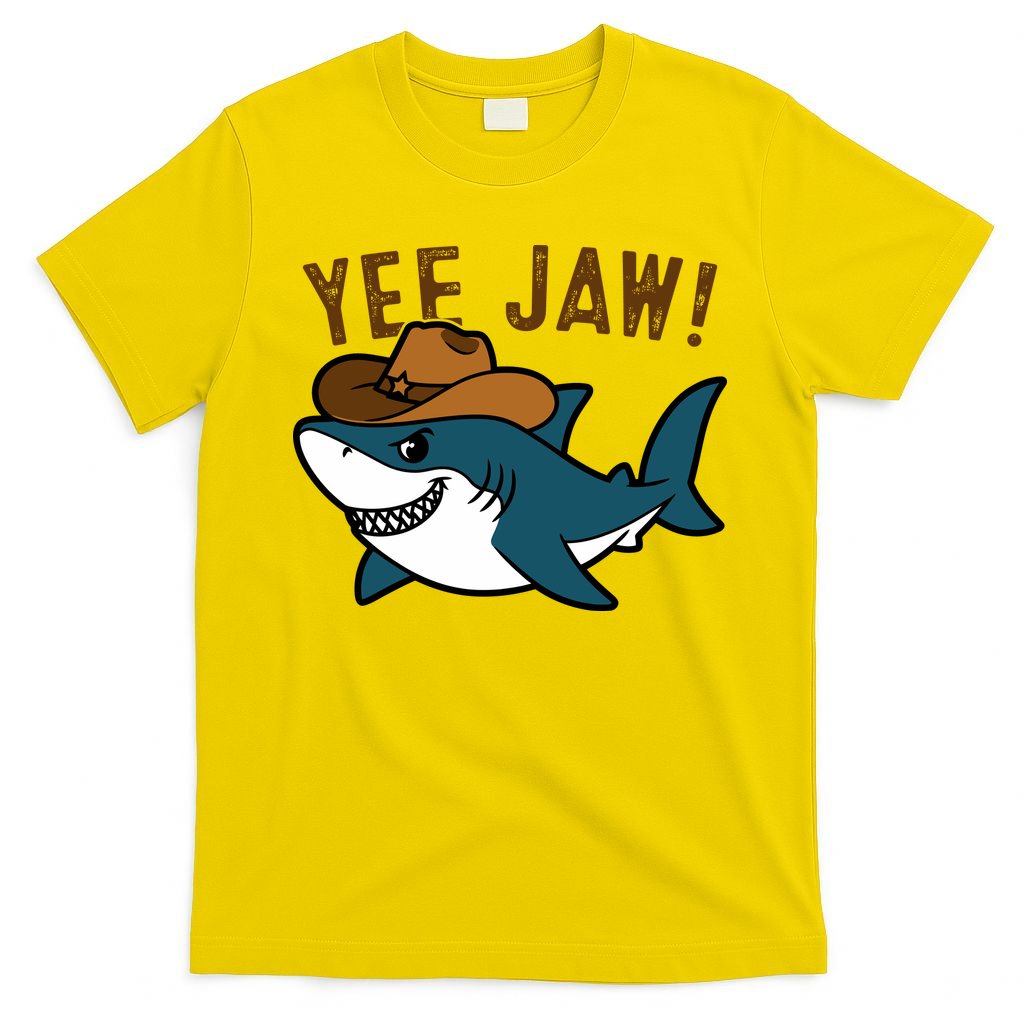 Yee Jaw Cowboy Old Western Shark T-Shirt