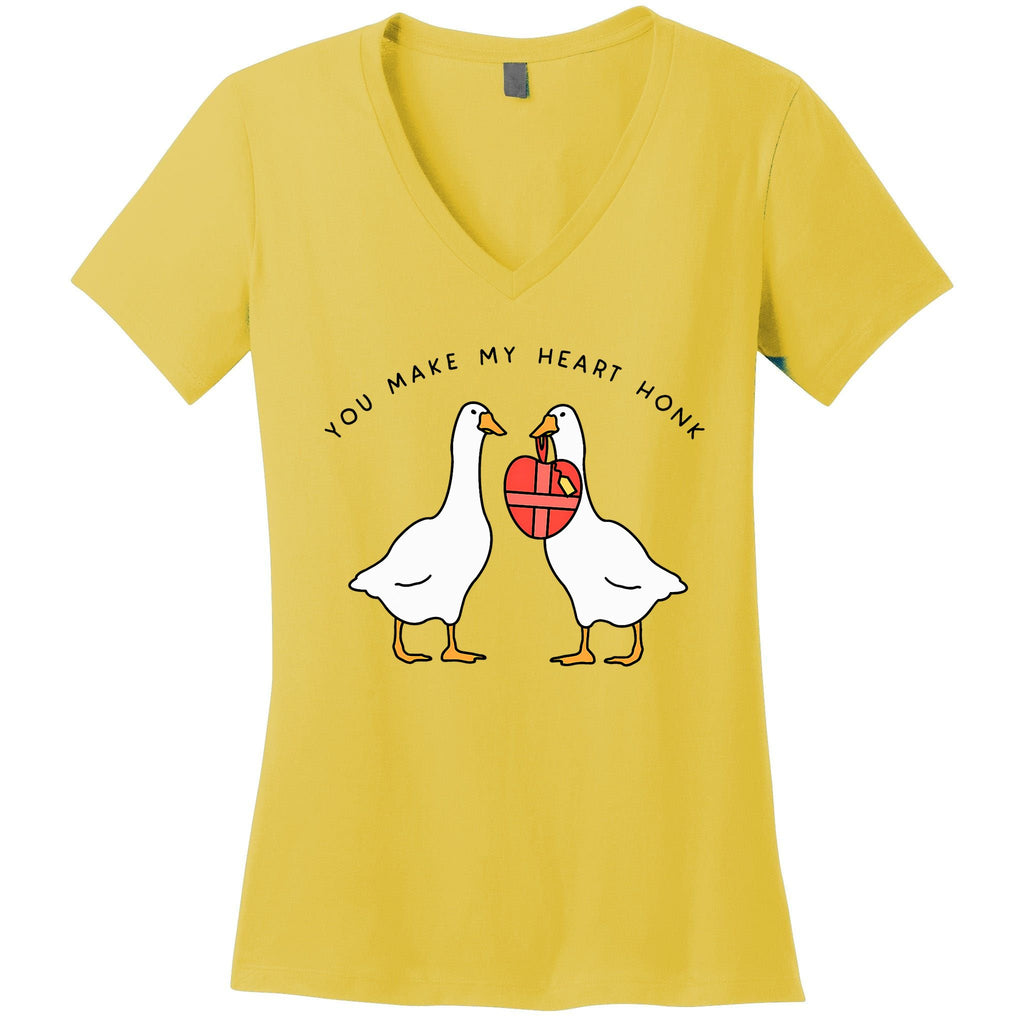 You Make My Heart Honk Silly Goose ValentineS Day Women's V-Neck T-Shirt