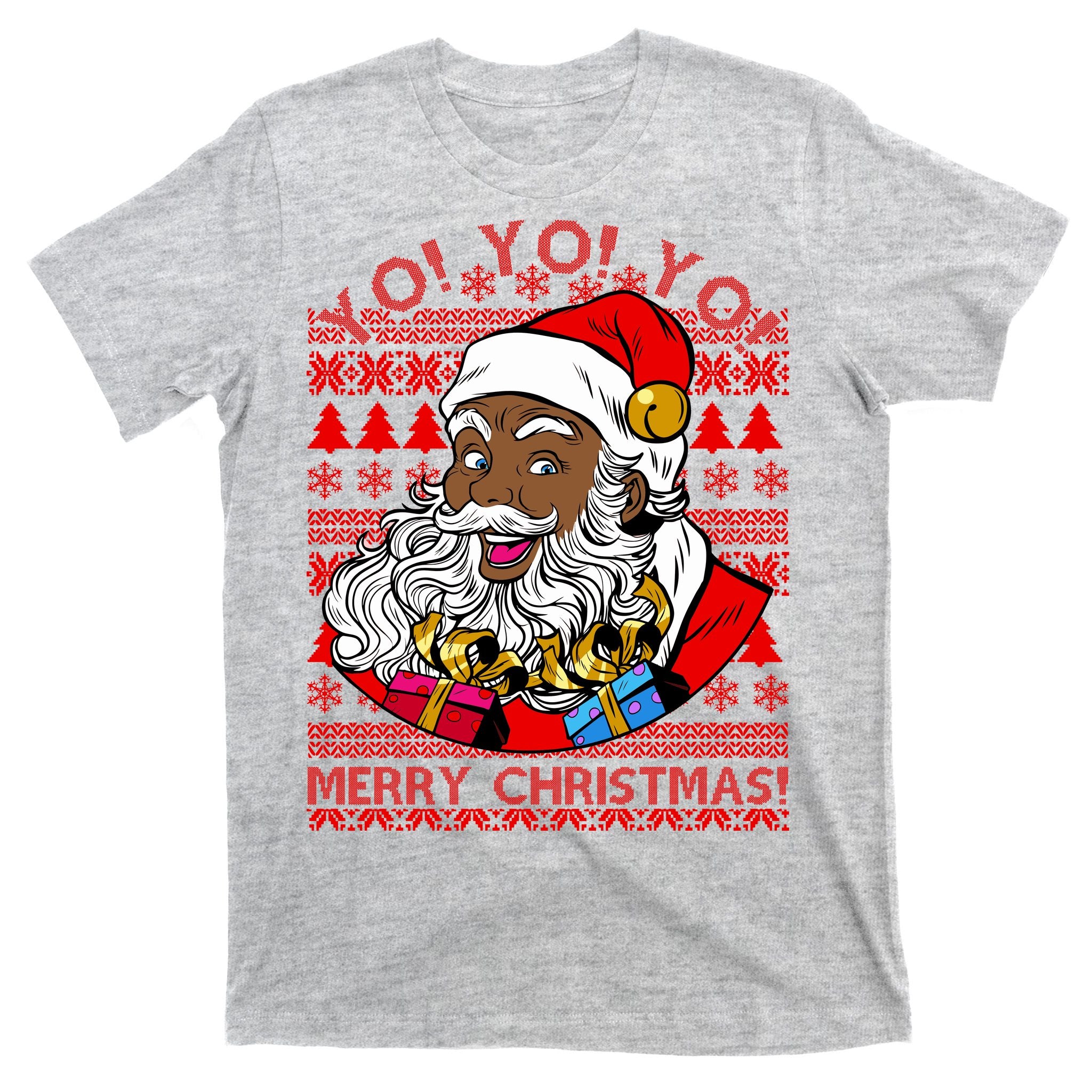 Yo Yo Yo Ho Ho Ho Black Santa Claus Ugly Christmas T-Shirt